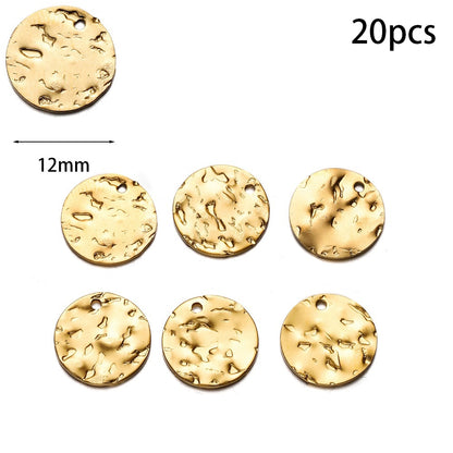 Stainless Steel Round Wrinkle Charms Pendant, 20-50pcs