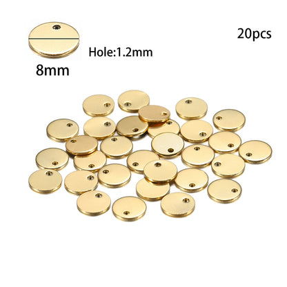 Stainless Steel Round Wrinkle Charms Pendant, 20-50pcs