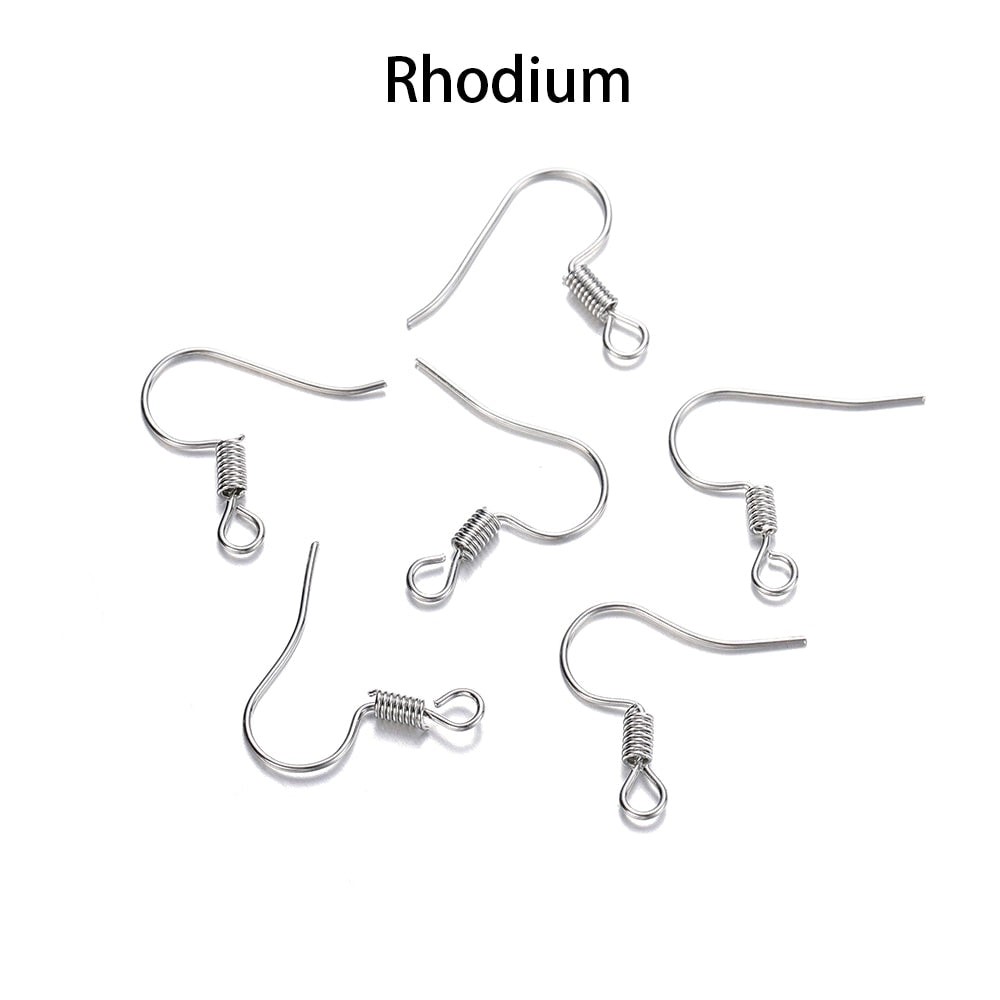 Simple Metal Earring Hooks, 100Pcs