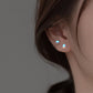 Boucles d'oreilles à tige rondes en pierre de lune de forme ovale