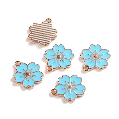 Mix Style Flower Pendants, 10Pcs