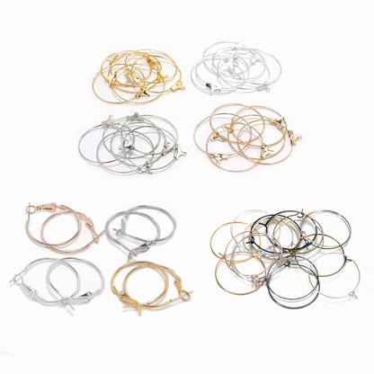 20-40mm Big Circle Hanging Hoops Earring, 10-50pcs