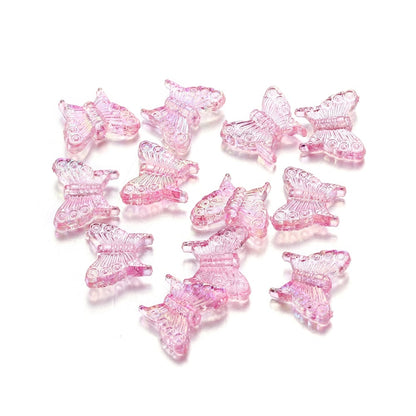 50pcs Butterfly AB Color Acrylic Charms Beads