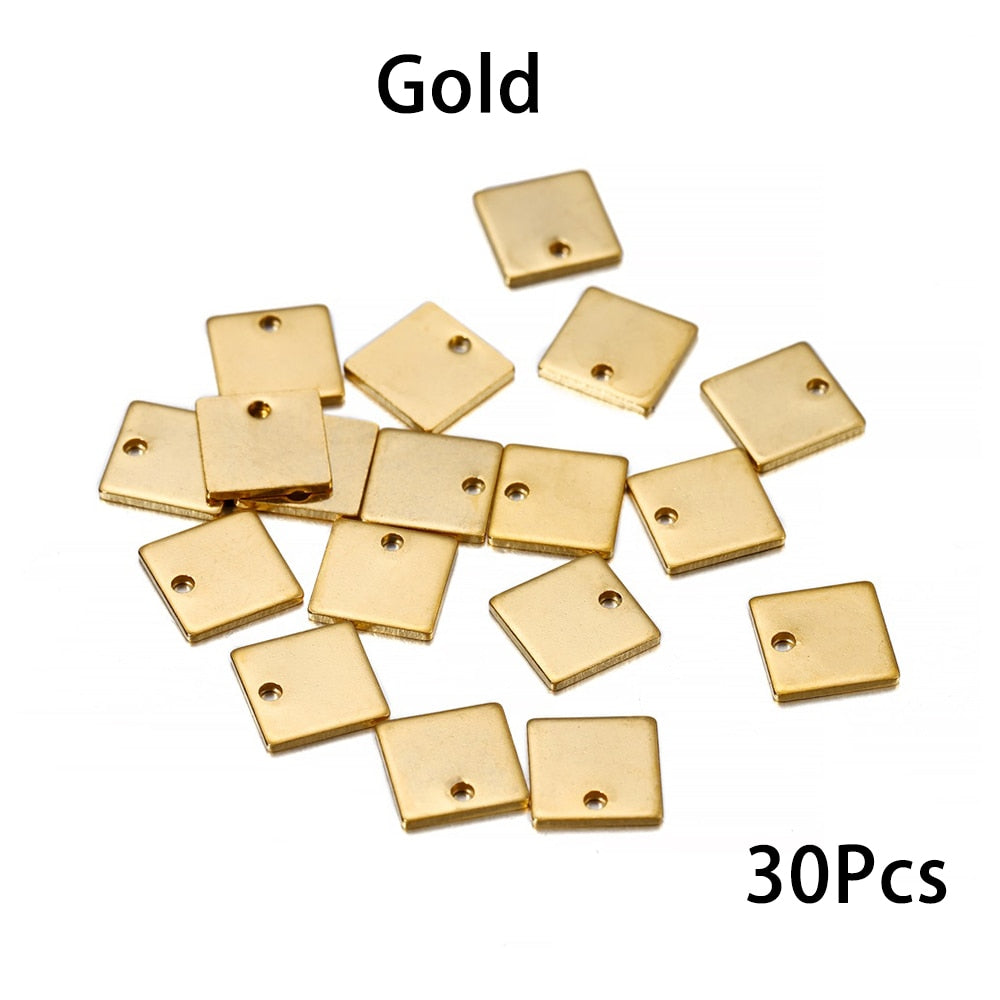 Quadratische Anhänger aus Edelstahl, 20–50 Stück