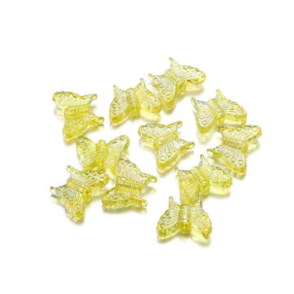 50pcs Butterfly AB Color Acrylic Charms Beads