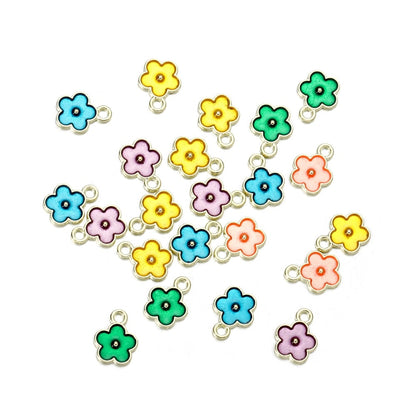 Mix Style Flower Pendants, 10Pcs