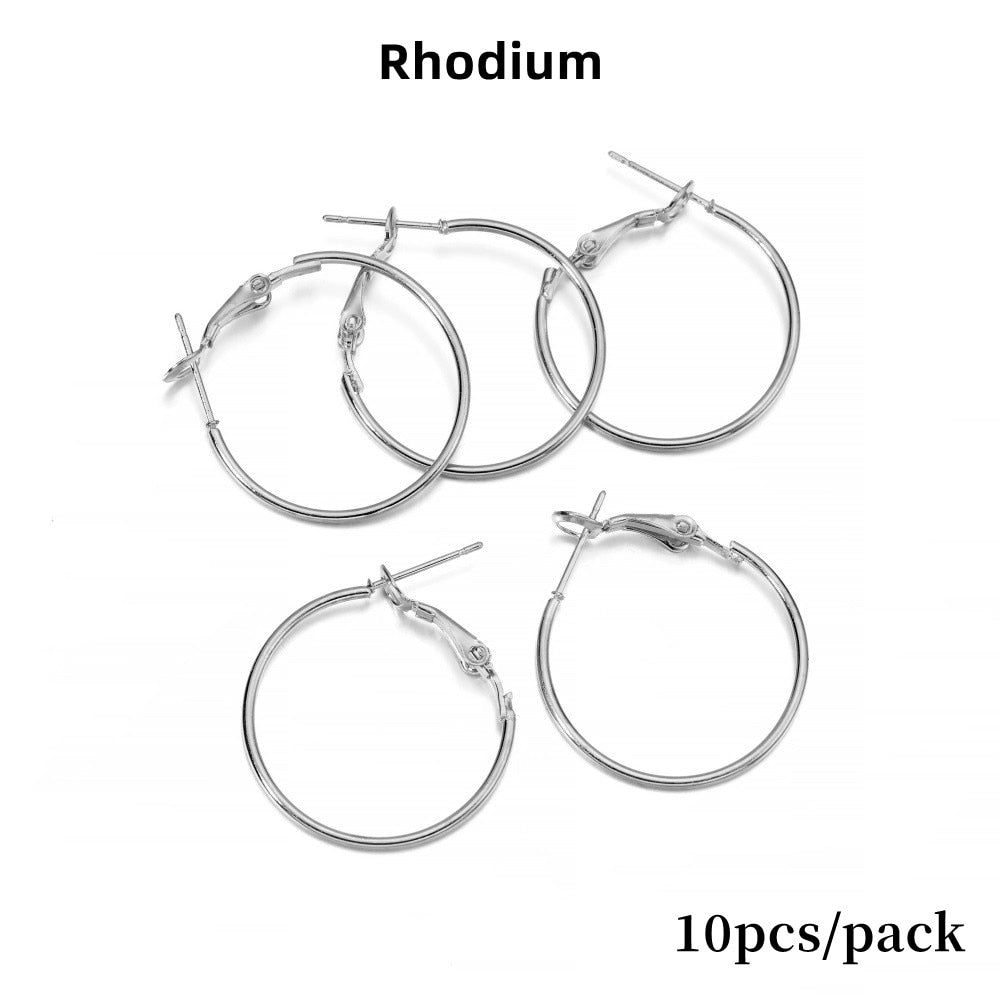 Boucles d'oreilles créoles suspendues à grand cercle de 20 à 40 mm, 10 à 50 pièces