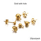 Gold Round Ball Earring Post Studs with Plugs, 20pcs