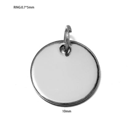 Stainless Steel Blanks Charms with Jump Ring (10Pcs)