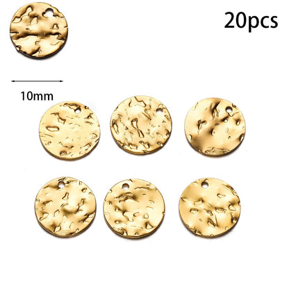 Stainless Steel Round Wrinkle Charms Pendant, 20-50pcs