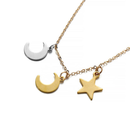 Pendentif à breloques étoile lune en acier inoxydable, 20 à 50 pièces