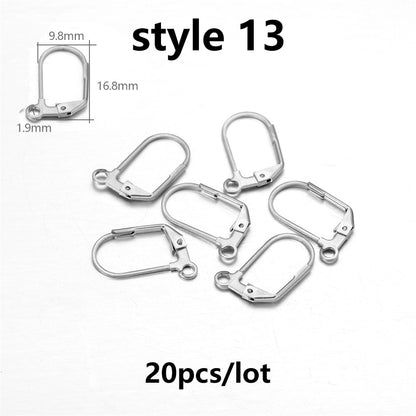 Hypoallergenic Stainless Steel Ear Hooks, 20-50Pcs