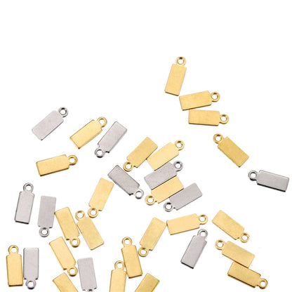 Stainless Steel Square Pendants Charms, 20-50pcs