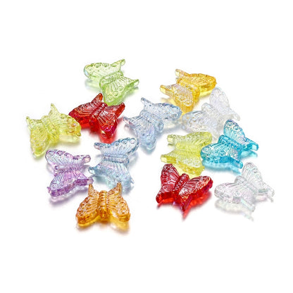 50pcs Butterfly AB Color Acrylic Charms Beads