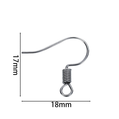 Simple Metal Earring Hooks, 100Pcs