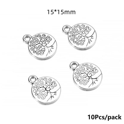 Mixed Plant Tree Pendants, 10-20Pcs