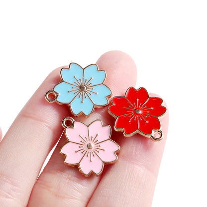 Mix Style Flower Pendants, 10Pcs