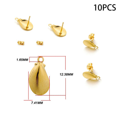 Clous de boucles d'oreilles vierges en acier inoxydable, 10-20 pièces