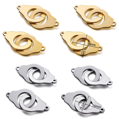 Stainless Steel Handcuff Pendant, 5Pcs