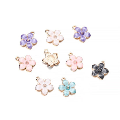 Mix Style Flower Pendants, 10Pcs