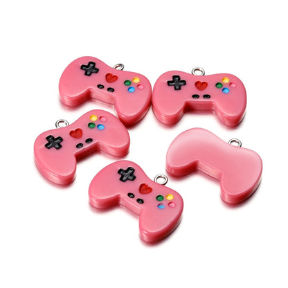 Colorful Cute Gamepad Resin Charms Pendants, 10Pcs