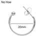 C-shaped Ear Hook Hoops in Stainless Steel, 6pcs