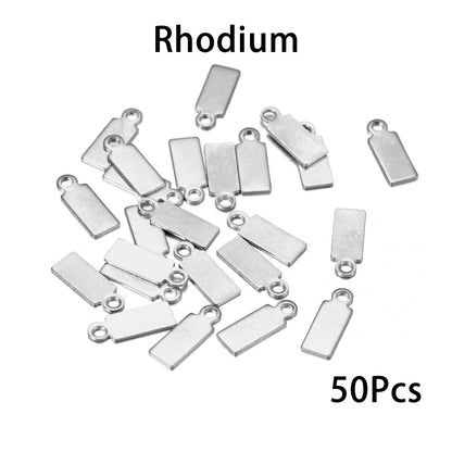 Stainless Steel Square Pendants Charms, 20-50pcs