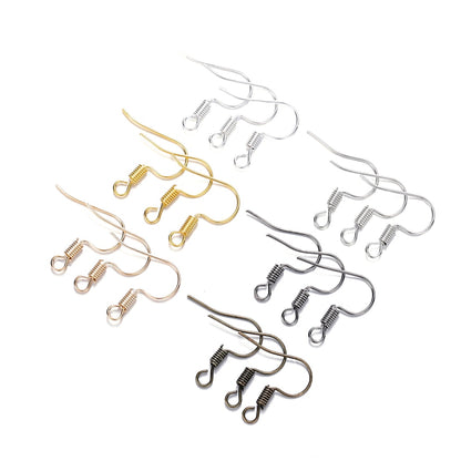 Simple Metal Earring Hooks, 100Pcs