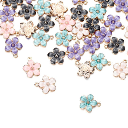 Mix Style Flower Pendants, 10Pcs