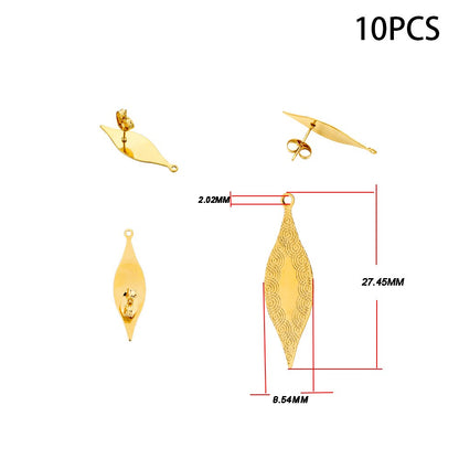 Clous de boucles d'oreilles vierges en acier inoxydable, 10-20 pièces