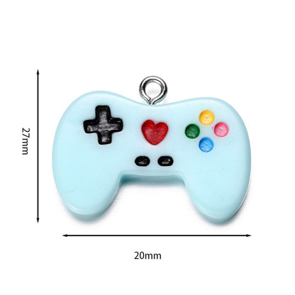 Colorful Cute Gamepad Resin Charms Pendants, 10Pcs