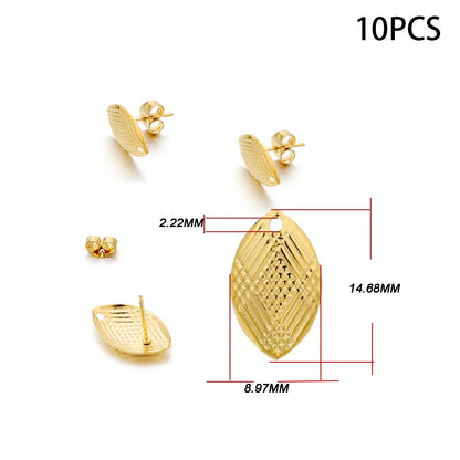 Clous de boucles d'oreilles vierges en acier inoxydable, 10-20 pièces