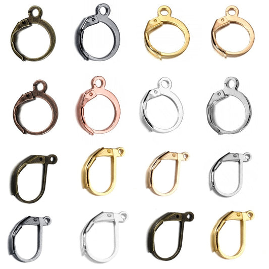 Wire Base French Lever Back Earring Hooks, 50pcs