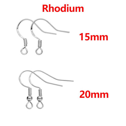 Crochets de fermoirs de boucles d'oreilles 0,6x15 mm, 50 pièces