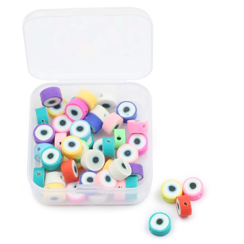 50 Stück Augen-Design-Polymer-Ton-Perlen-DIY-Set