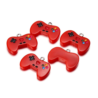 Colorful Cute Gamepad Resin Charms Pendants, 10Pcs