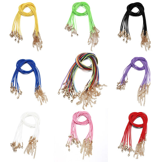 1.5mm Colorful Fauxs Leather Cord Adjustable Braided Rope, 10Pcs Lot