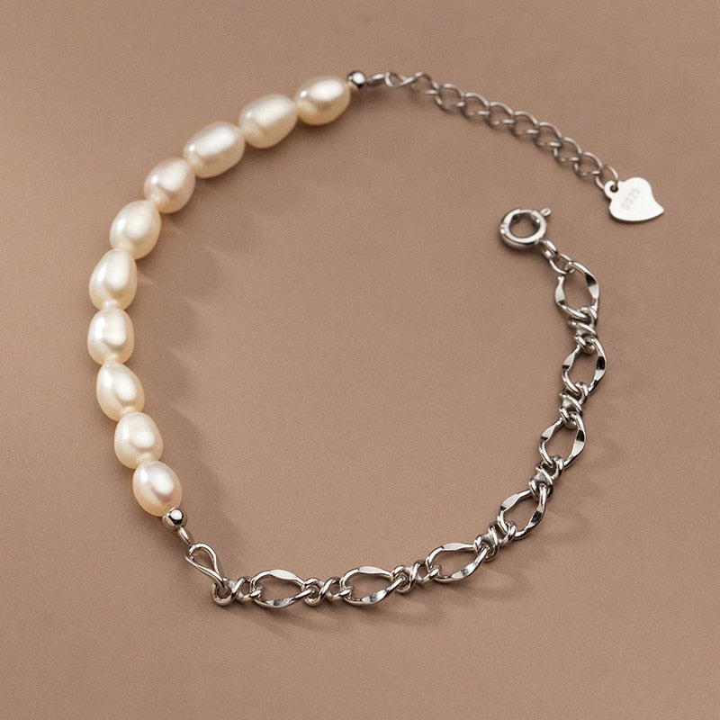 Bracelet à maillons en chaîne de perles baroques