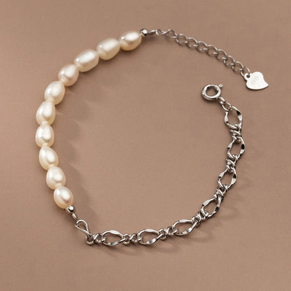 Baroque Pearl Chain Link Bracelet