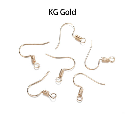 Simple Metal Earring Hooks, 100Pcs