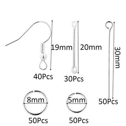 Ensemble de fabrication de boucles d'oreilles : crochets, anneaux et connexions, 100 à 300 pièces