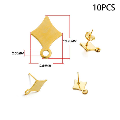 Blank Earring Studs in Stainless Steel, 10-20pcs