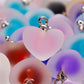 Resin Frosted Multicolor Heart Charms Pendant