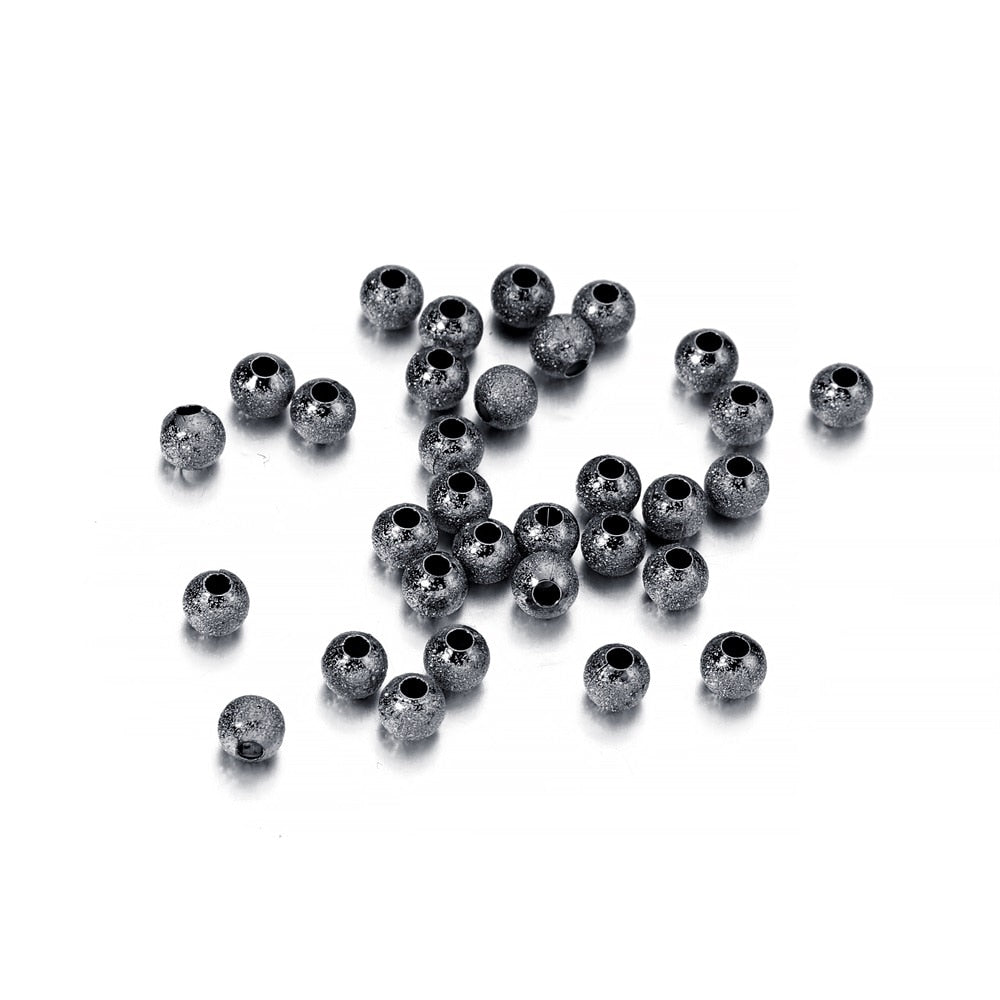Perles d'espacement rondes givrées de 4 à 12 mm, 20 à 100 pièces