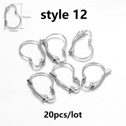 Hypoallergenic Stainless Steel Ear Hooks, 20-50Pcs