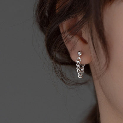 Thick Link Lock Chain Stud Earrings