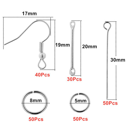 Ensemble de fabrication de boucles d'oreilles : crochets, anneaux et connexions, 100 à 300 pièces