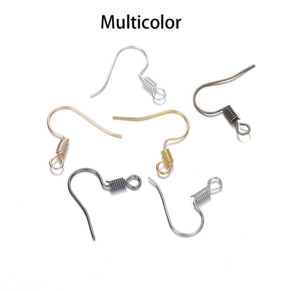 Simple Metal Earring Hooks, 100Pcs