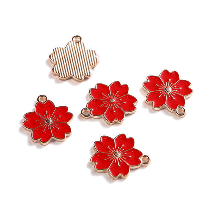 Mix Style Flower Pendants, 10Pcs