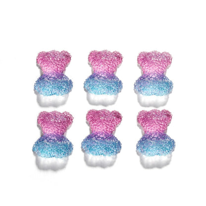 Frosted Cartoon Bear Pendants, 5pcs